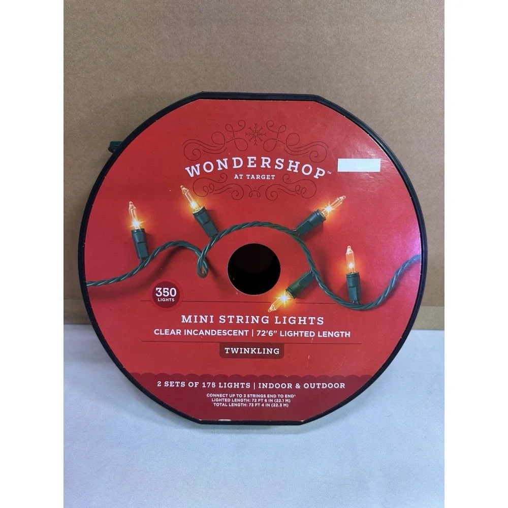 350ct Incandescent Mini Christmas StringLights White with Green Wire 72'6